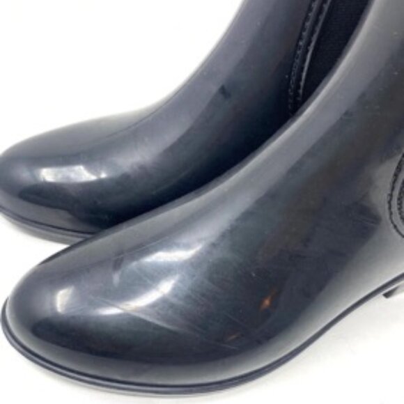 INC International Concepts Raelynn Ankle Boots Glossy Black Rain Boot Size 5 - Picture 4 of 10